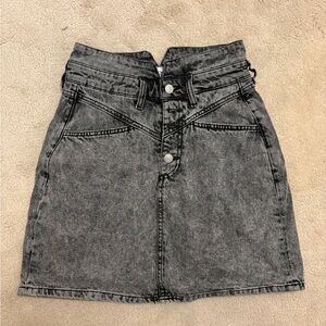 Zara Black Denim Mini Skirt